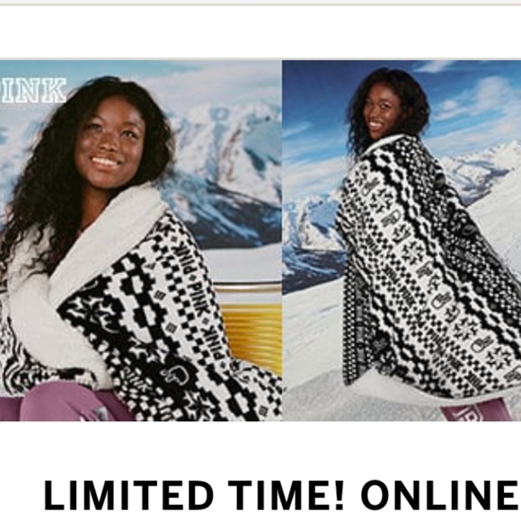 VS PINK SHERPA BLANKET - Picture 4 of 11